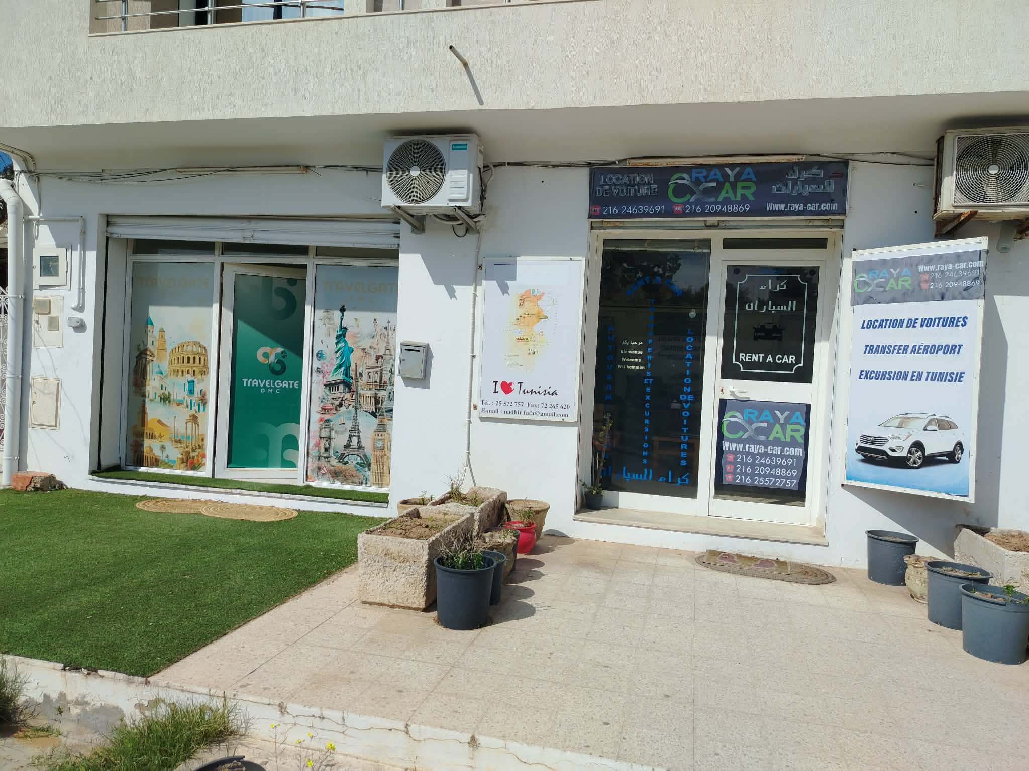 Façade agence Rayacar Tunisie à Hammamet